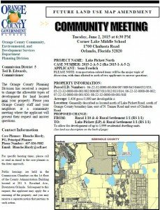 20150602 - Lake Pickett Community Meeting Announcement